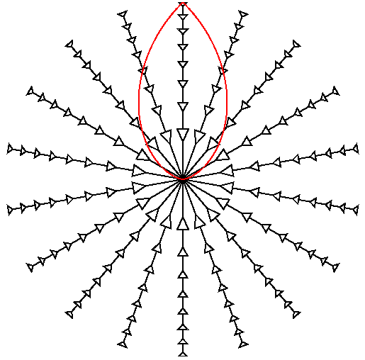 Omega_o = 2 диаграмма пространство-время в полярных координатах