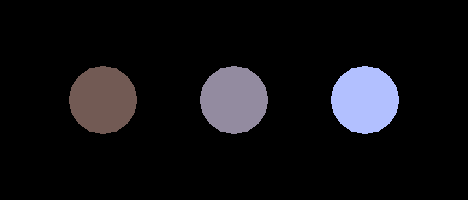 3 окрашенных круга на черном фоне